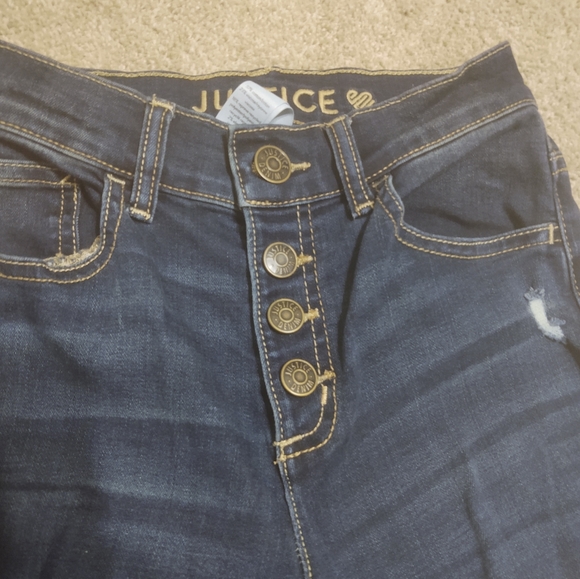 JUSTICE Button Fly / Snap Jeans size 14 Junior - Picture 6 of 6